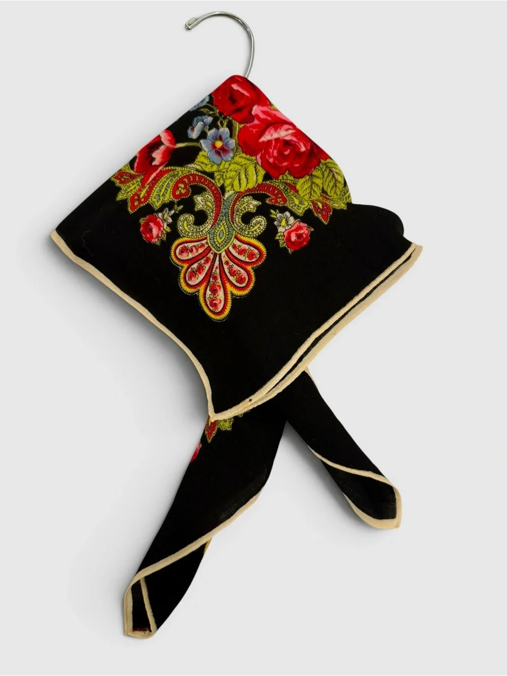 Floral Folk-Style Scarf Estate Sale Scarf